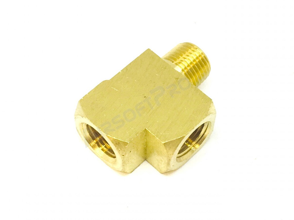 HPA twin coupling T shape, 2x female 1/8NPT - output 