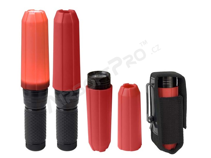 Night Police set MAGNUM – flashlight, red signal cone and nylon holder [ESP]