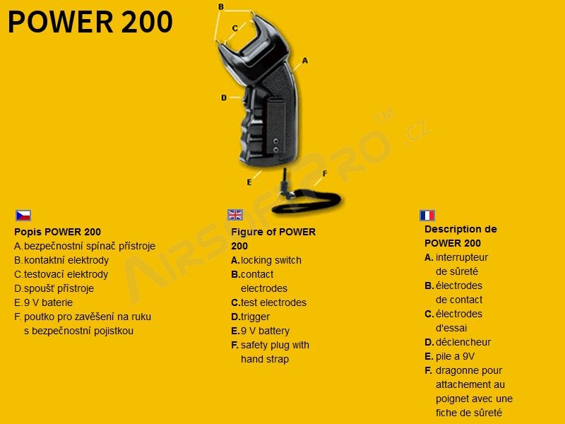 Elektrický paralyzer POWER 200 - černý [ESP]