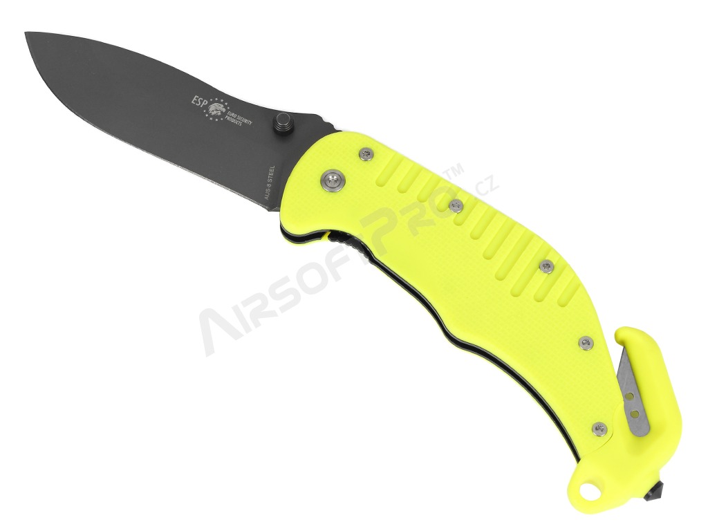 Záchranářský nůž s rovným ostřím (RKY-01) - žlutý [ESP]