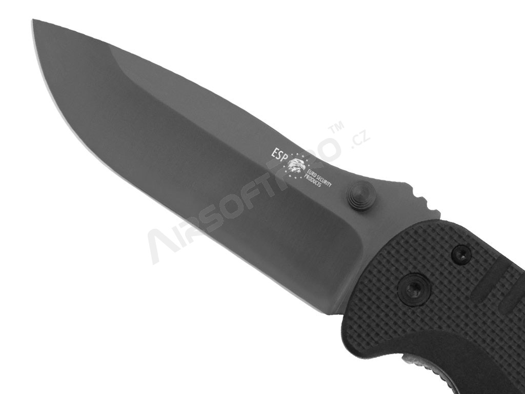 Couteau de sauvetage à lame lisse (RK-01) - Noir [ESP]