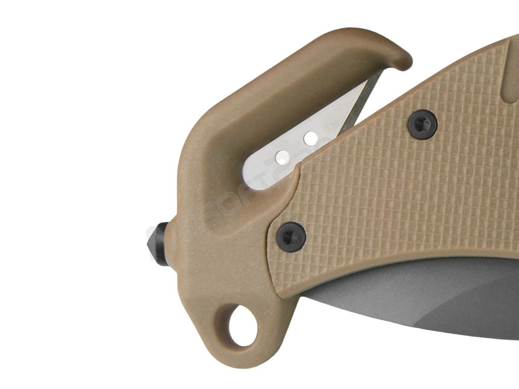 Rescue knife with combined blade (RKK-01-S) - Khaki [ESP]