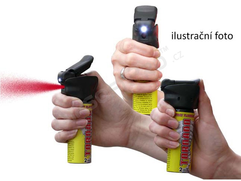 Spray au poivre TORNADO Police avec lampe de poche - 40ml [ESP]