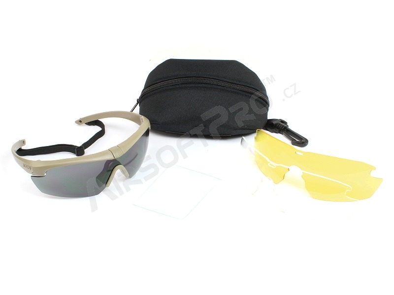 Lunettes Crosshair 3LS TAN avec résistance balistique - transparent, gris, jaune [ESS]