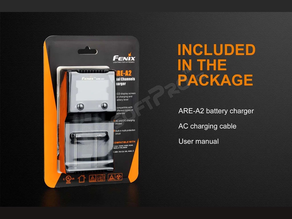 Chargeur ARE-A2 pour batterie Li-ion, NiMH [Fenix]