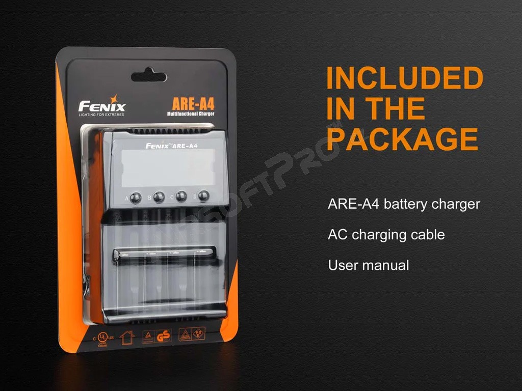 Chargeur ARE-A4 pour batterie Li-ion, NiMH [Fenix]