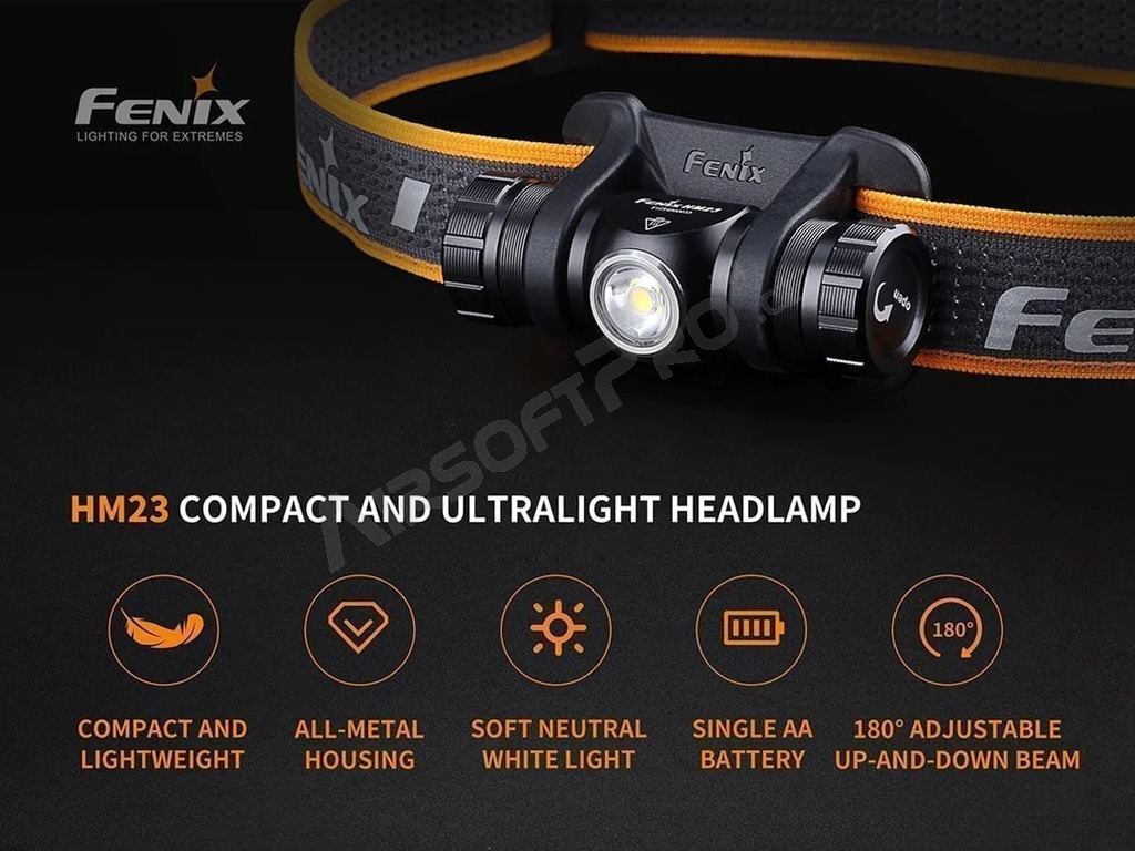 Lampe frontale HM23 LED Cree, 240lm, piles AA [Fenix]