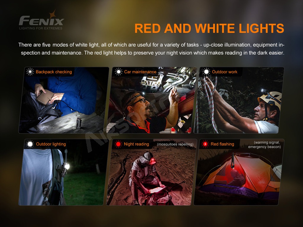 Headlamp HM51R Ruby V2.0 LED Cree XP-G3, 700lm, Li-Ion, rechargeable [Fenix]