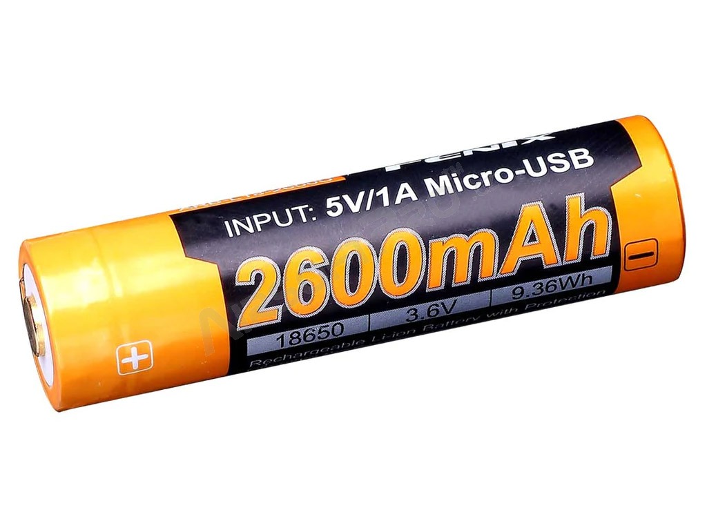 Batterie USB rechargeable 18650 2600 mAh (Li-ion) [Fenix]
