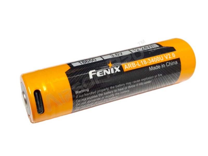 Rechargeable USB-C battery 18650 3400 mAh (Li-ion) [Fenix]