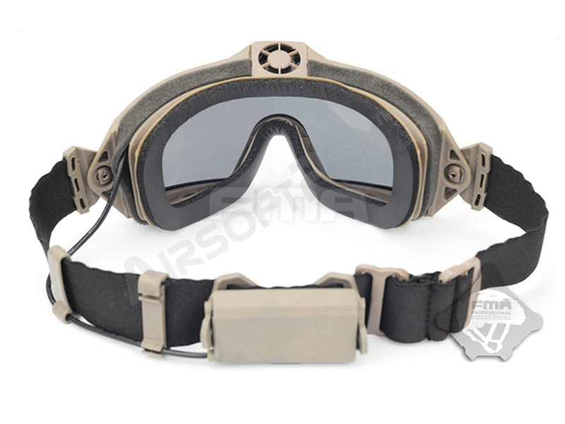 Taktické brýle LPG01BK12-2R s ventilátorem a přepravním pouzdrem Desert - čiré, tmavé [FMA]