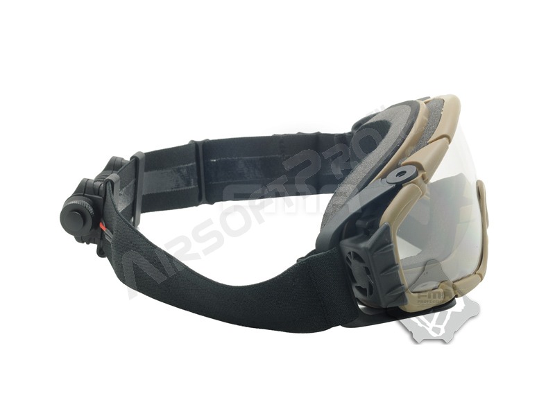 Taktické brýle SI s ventilátorem s přepravním pouzdrem Desert - čiré, tmavé [FMA]