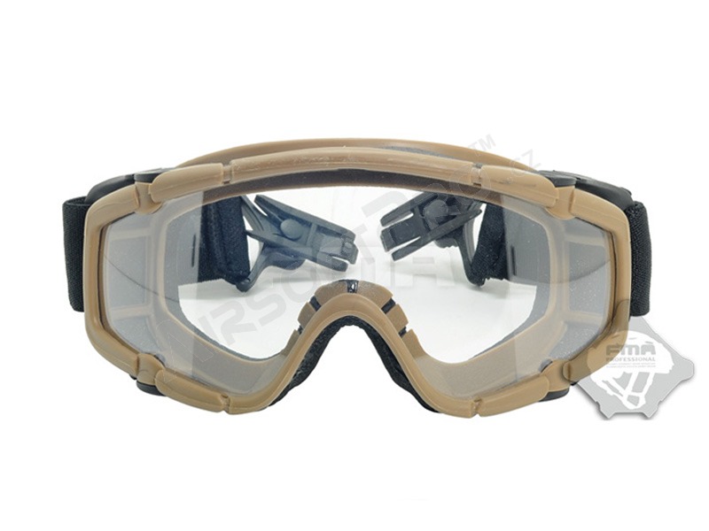 Taktické brýle SI na helmu s přepravním pouzdrem Desert - čiré, tmavé [FMA]