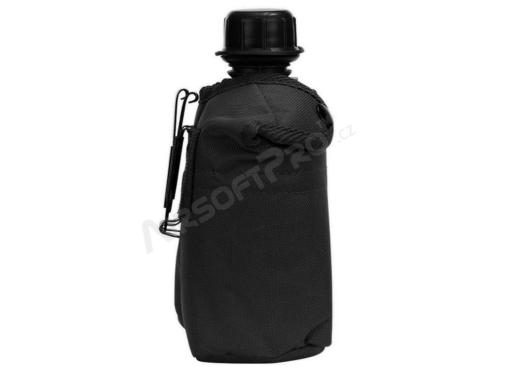 Plastová polní lahev US (1L) s obalem - Černá [Fosco]
