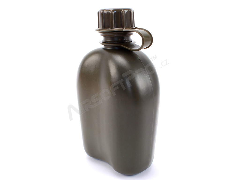 Plastic 1L US canteen with cover - Green [Fosco]