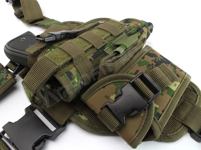 Tactical drop leg pistol holster, left - Marpat (Digital woodland) [101 INC]