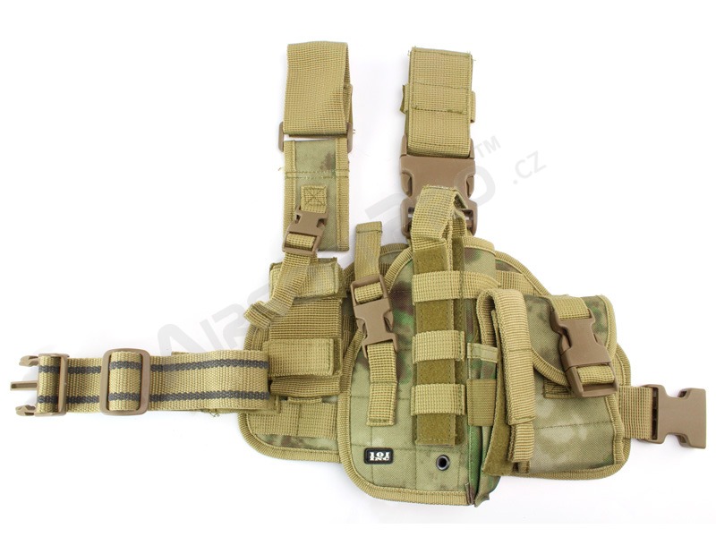 Tactical drop leg pistol holster, right - A-TACS FG [101 INC]