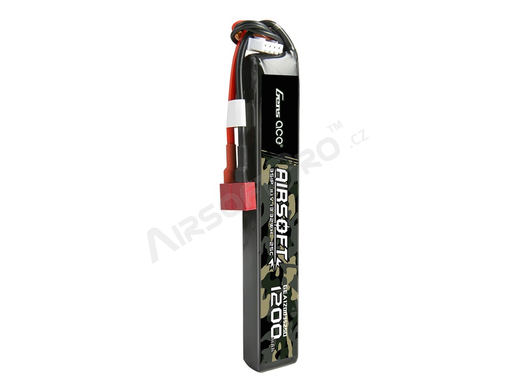 Batterie Li-Po 11,1V 1200mAh 25C 126x19x16mm - DeanT [Gens ace]