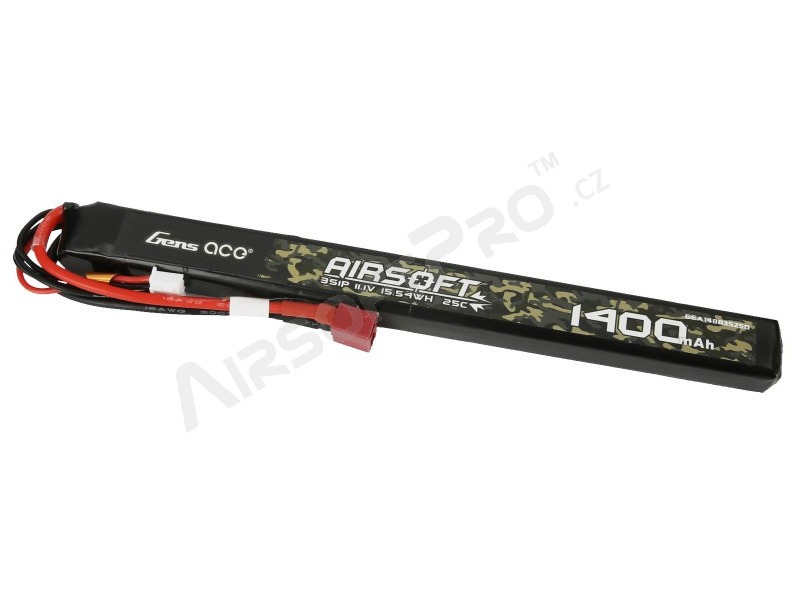 Batterie Li-Po 11,1V 1400mAh 25C 192x17x14mm - DeanT [Gens ace]