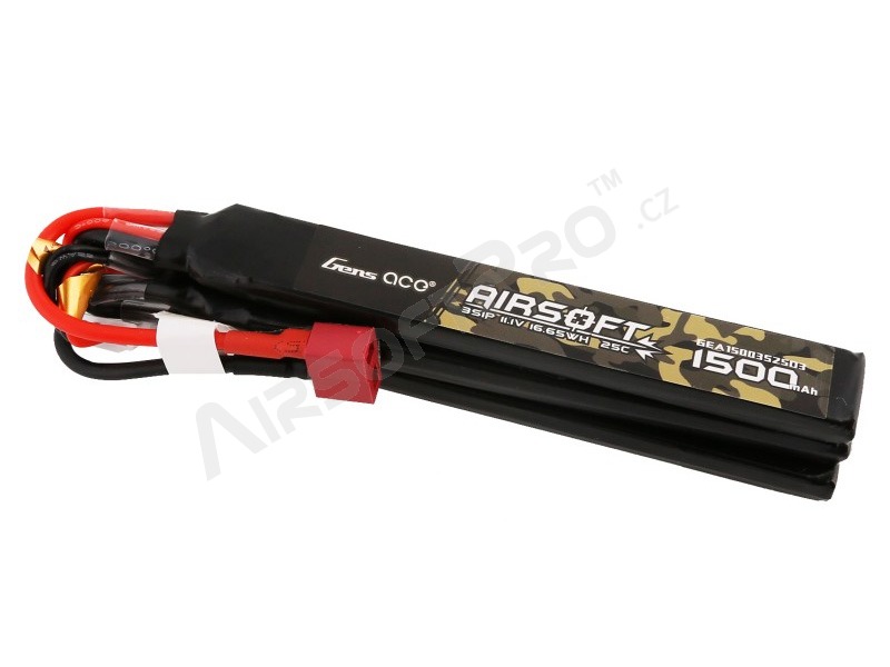 Battery Li-Po 11,1V 1500mAh 25C 115x16x23mm (three-part) - DeanT [Gens ace]