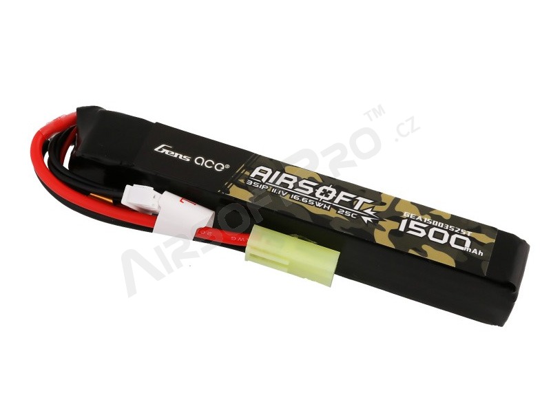 Batterie Li-Po 11,1V 1500mAh 25C 125x16x20mm - Mini Tamiya [Gens ace]