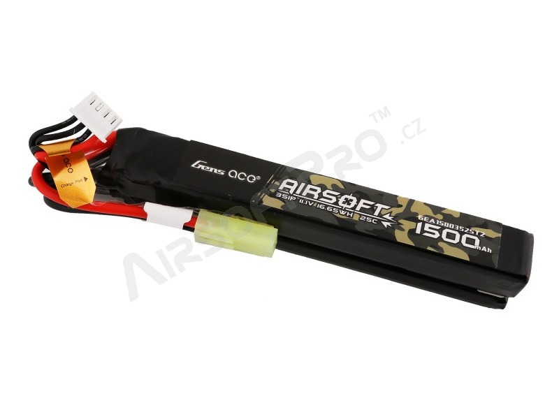Batterie Li-Po 11,1V 1500mAh 25C 115x16x23mm (en deux parties) - Mini Tamiya [Gens ace]