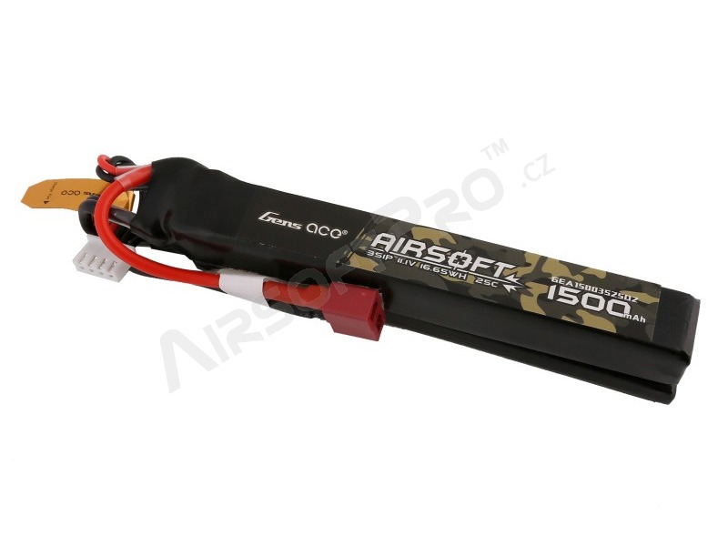 Batterie Li-Po 11,1V 1500mAh 25C 115x16x23mm (en deux parties) - DeanT [Gens ace]