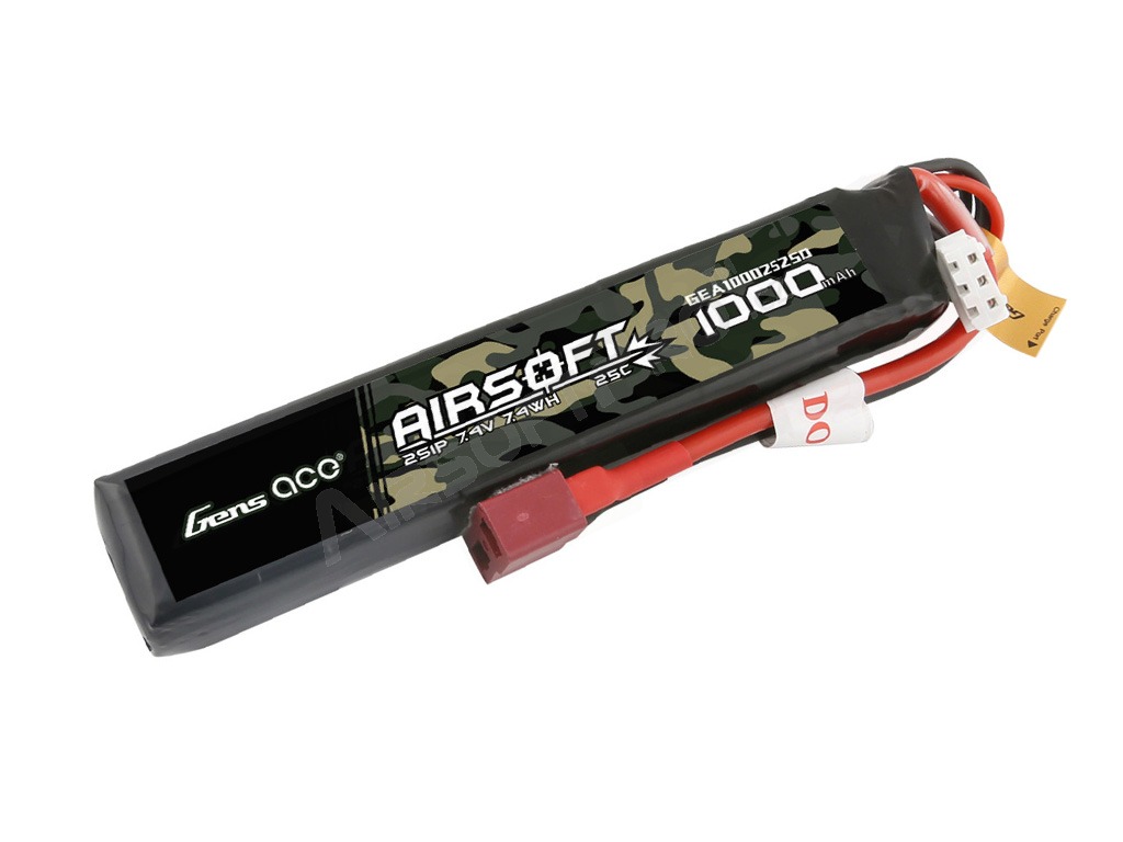 Batterie Li-Po 7,4V 1000mAh 25C 105x19x11mm - DeanT [Gens ace]