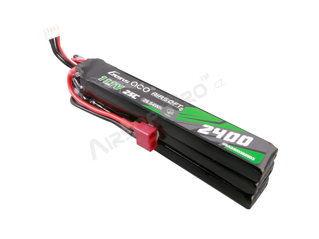 Batterie Li-Po 11,1V 2400mAh 25C 125x20x10mm (3x) - DeanT [Gens ace]