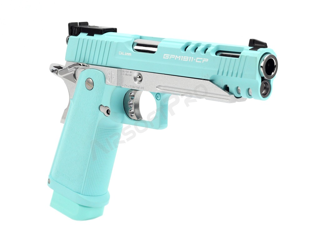 Pistolet airsoft GPM1911 CP, full metal, gas blowback (GBB) - Macaron Blue [G&G]