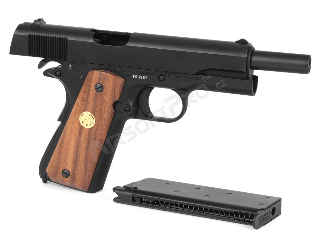 Airsoftová pistole GPM1911 GP2, celokov, plyn blowback (GBB) - černá [G&G]