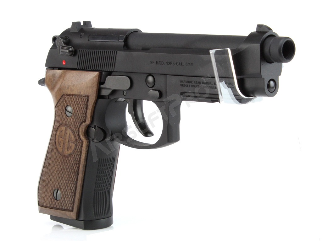 Airsoft pistol GPM92 GP2, full metal, gas blowback (GBB) - Walnut Wood Grip [G&G]
