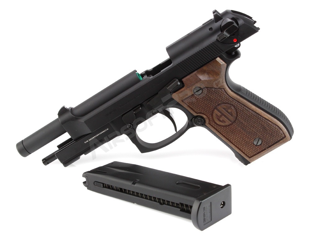 Airsoft pistol GPM92 GP2, full metal, gas blowback (GBB) - Walnut Wood Grip [G&G]
