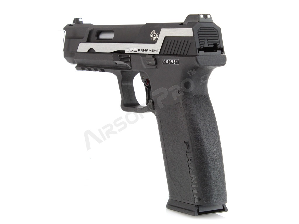Airsoftová pistole Piranha Mk I, plyn, blowback (GBB) - Dual Tone [G&G]