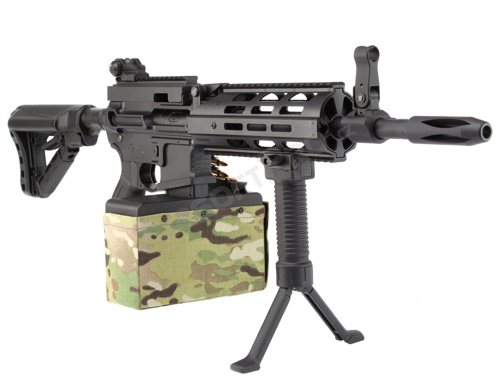 Airsoft rifle CM16 LMG - black, Electronic trigger [G&G]