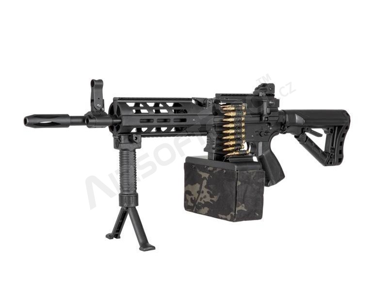 Airsoft rifle CM16 LMG Stealth - black, Electronic trigger [G&G]