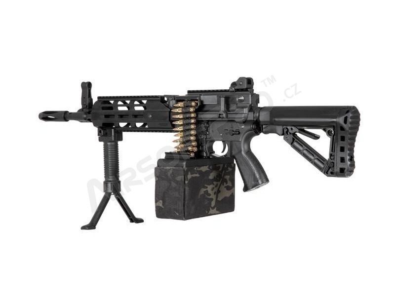 Airsoft rifle CM16 LMG Stealth - black, Electronic trigger [G&G]