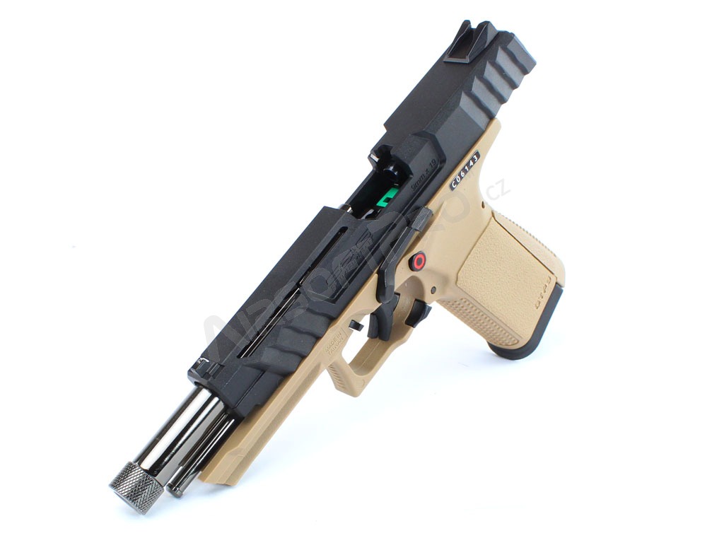 Pistolet airsoft GTP9, blowback à gaz (GBB) - noir/desert [G&G]