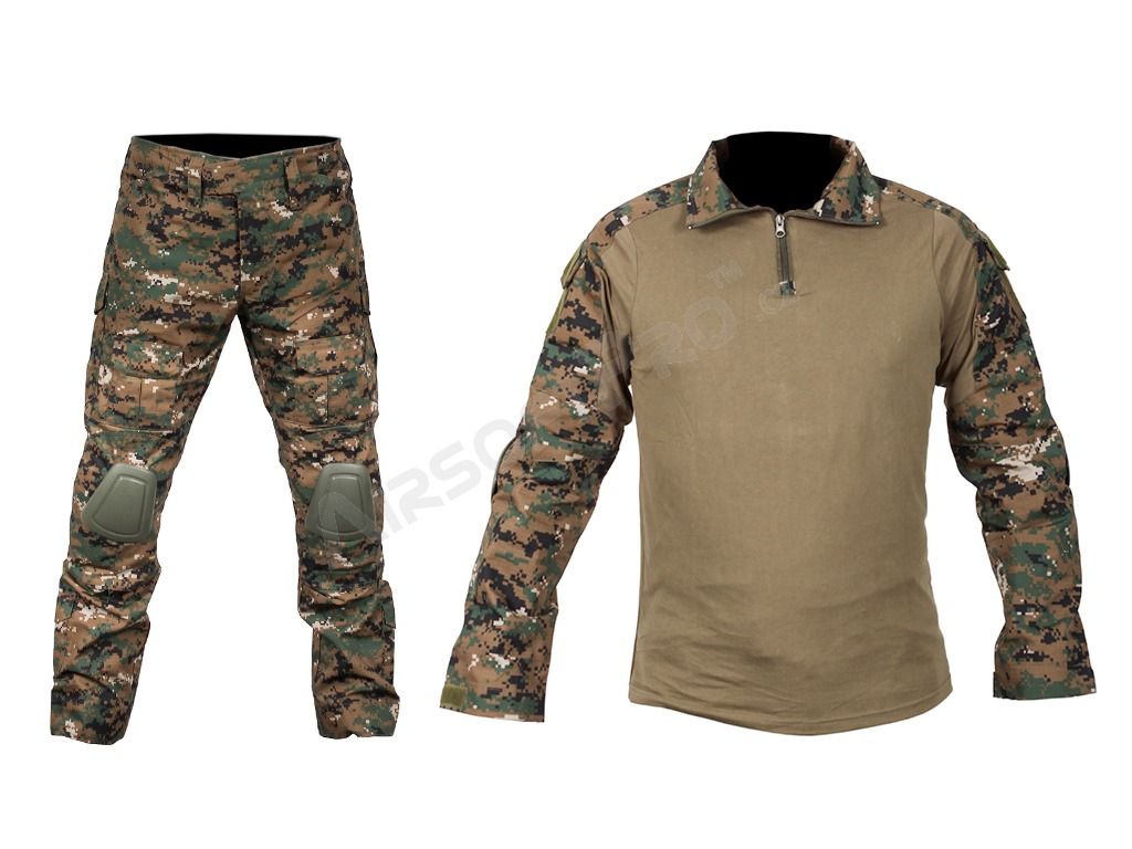 Bojová uniforma s chrániči - Digital Woodland, Vel. XL [Imperator Tactical]