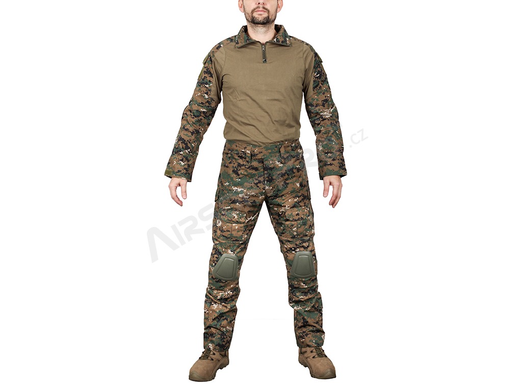 Combat BDU uniform with knee and elbow pads - Digital Woodland, size L [Imperator Tactical]