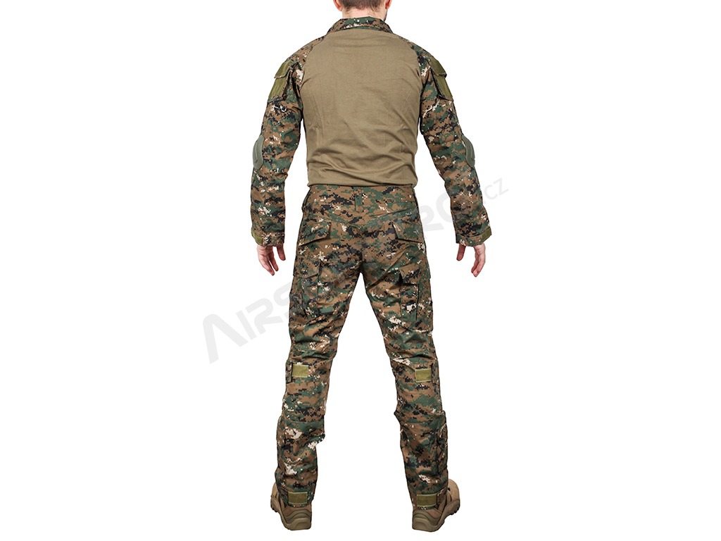 Bojová uniforma s chrániči - Digital Woodland, Vel. XS [Imperator Tactical]