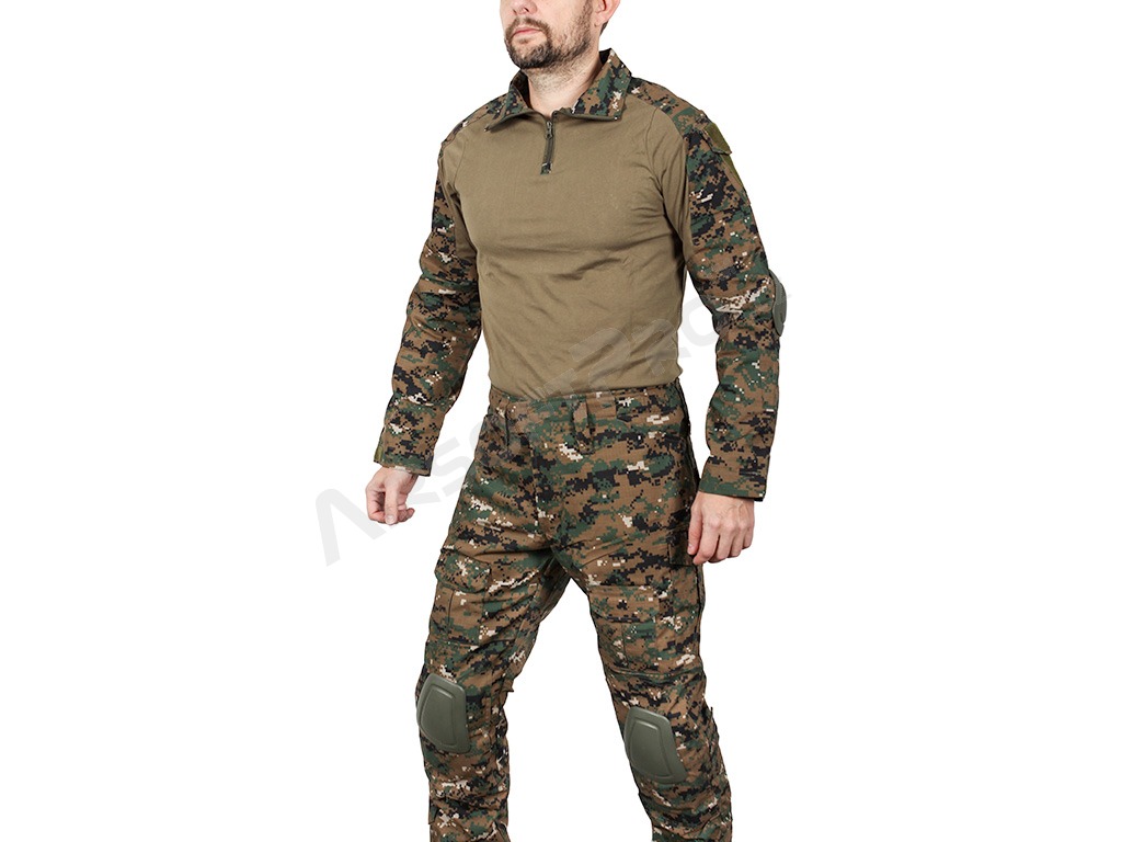 Bojová uniforma s chrániči - Digital Woodland, Vel. M [Imperator Tactical]