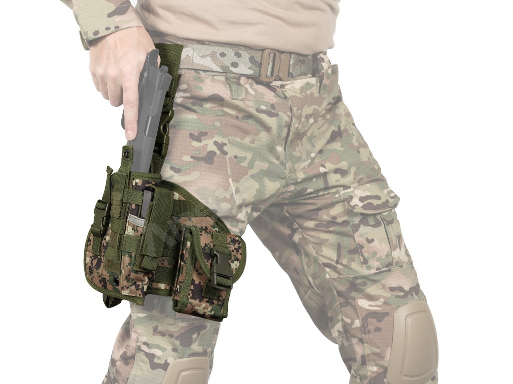 Drop leg molle panel with pouches and pistol holster - Digital Woodland
 [Imperator Tactical]