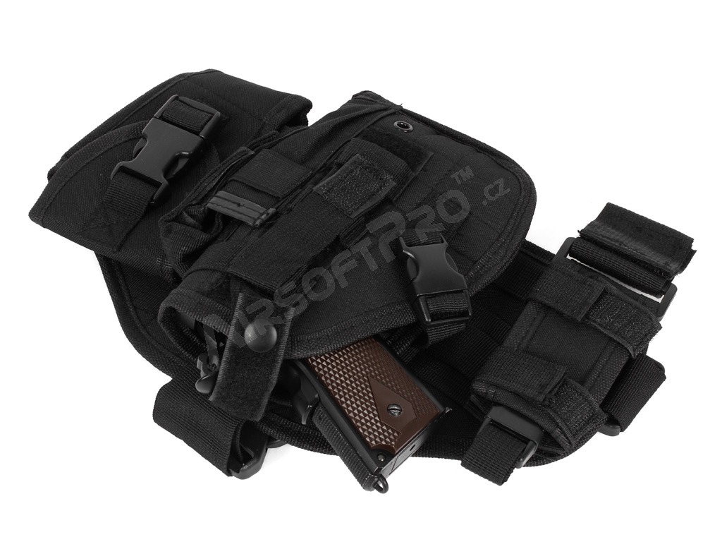 Drop leg molle panel with pouches and pistol holster - Black
 [Imperator Tactical]