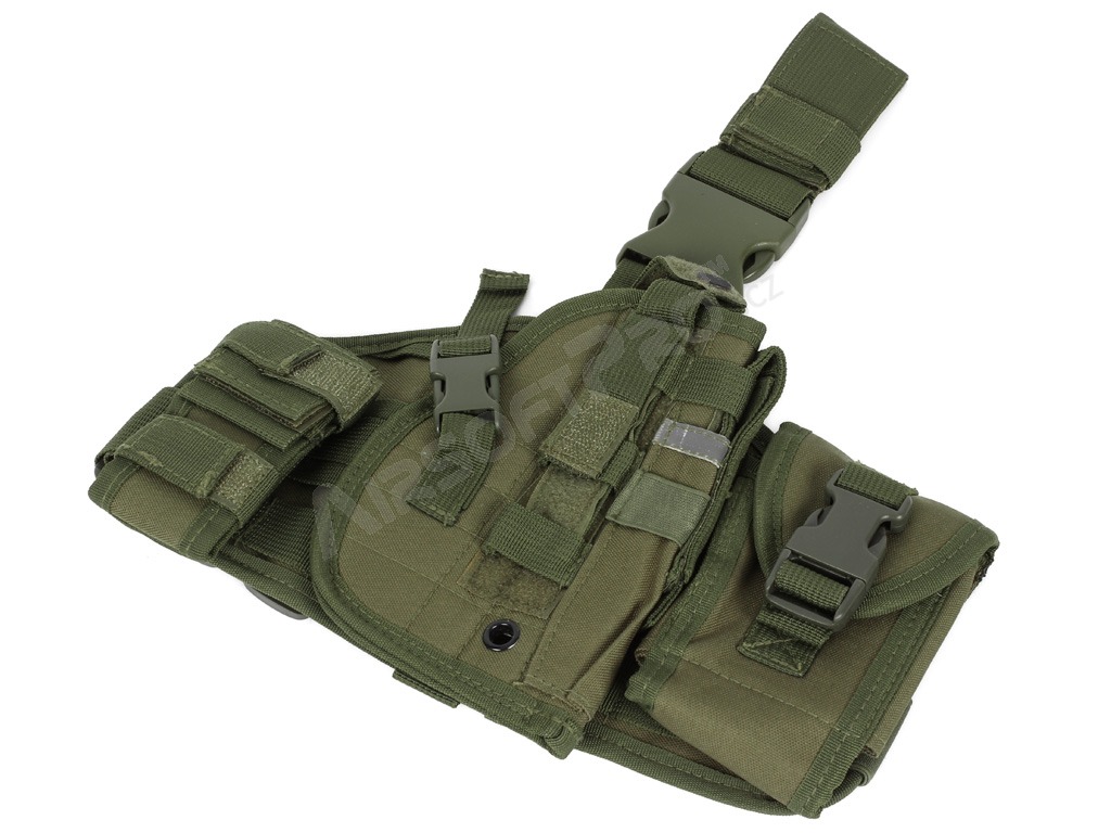 Drop leg molle panel with pouches and pistol holster - Olive

 [Imperator Tactical]