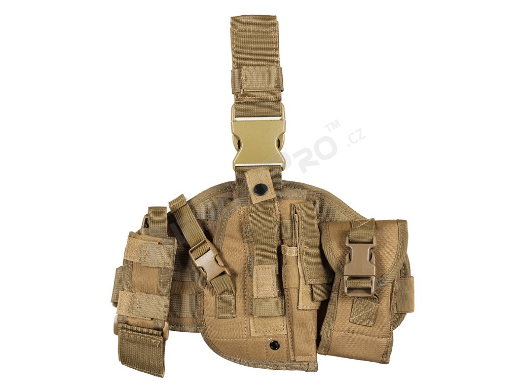 Drop leg molle panel with pouches and pistol holster - TAN

 [Imperator Tactical]