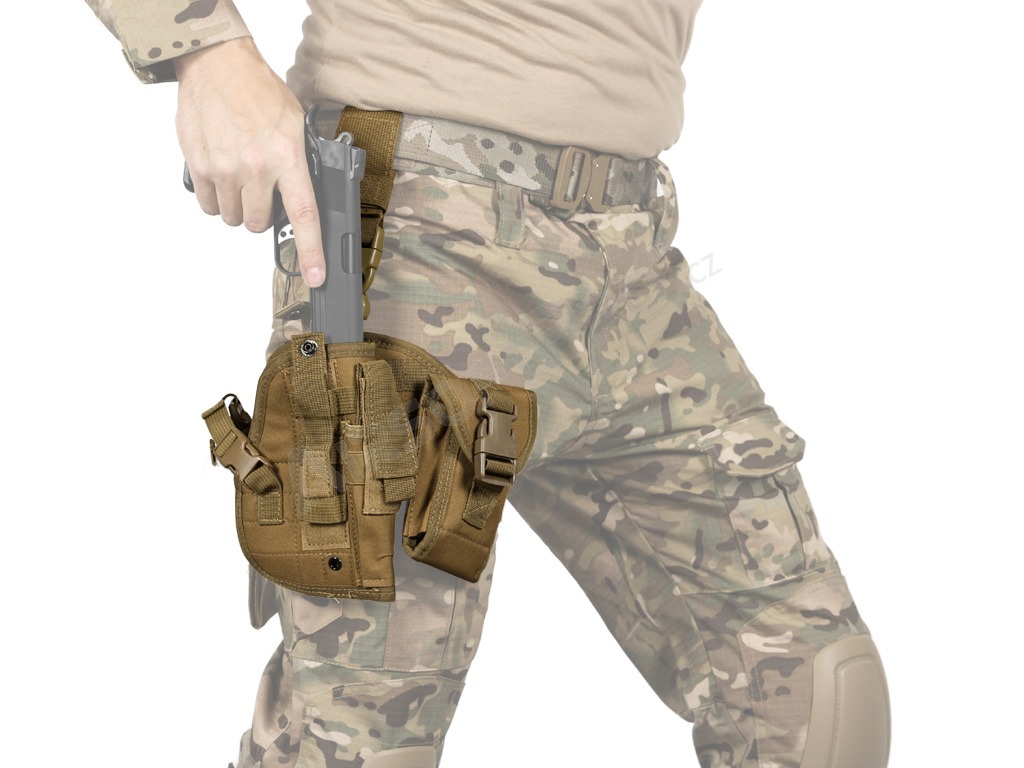 Drop leg molle panel with pouches and pistol holster - TAN

 [Imperator Tactical]