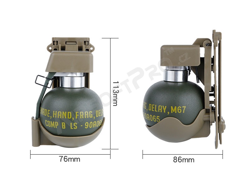 Grenade factice M67 avec Molle - TAN [Imperator Tactical]