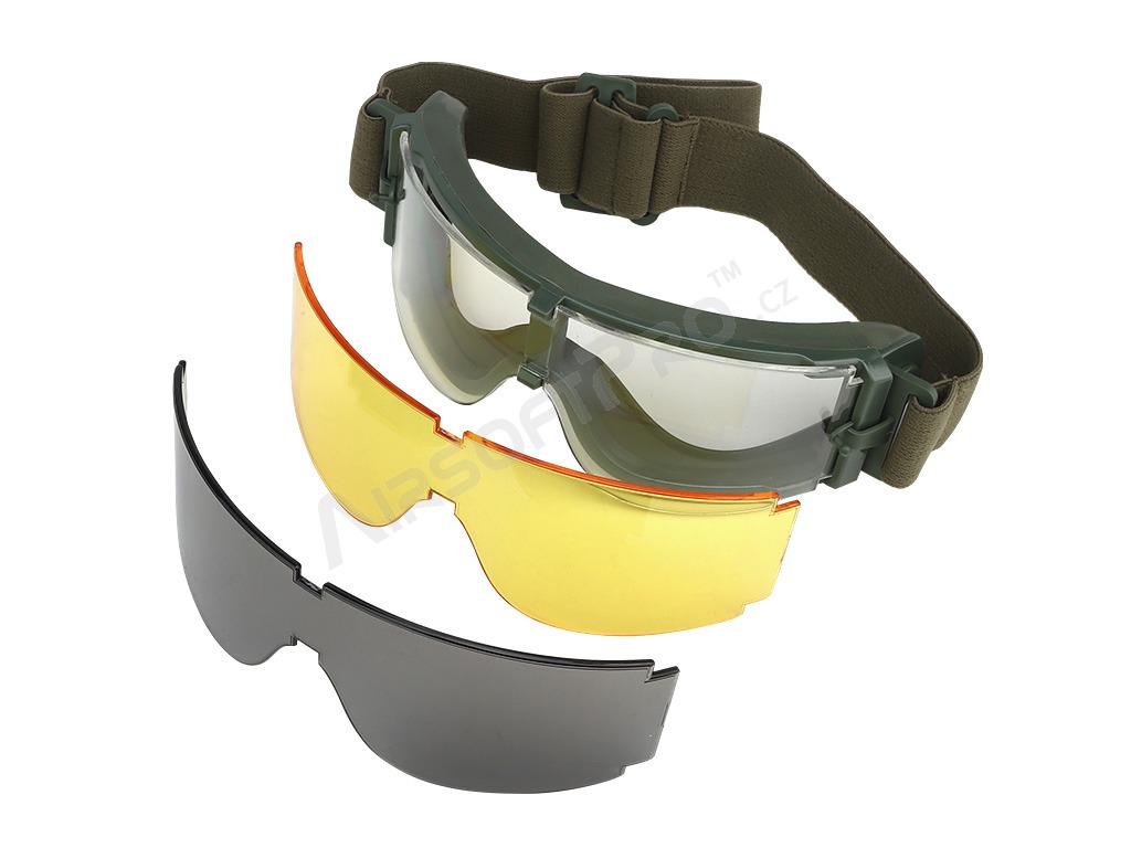 Tactical goggles ATF olive - clear, smoke, yellow [Imperator Tactical]