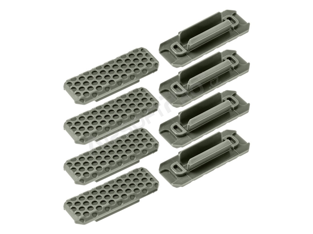 Cache-rails M-LOK en nylon Type 2 (8 pcs) - gris [JJ Airsoft]